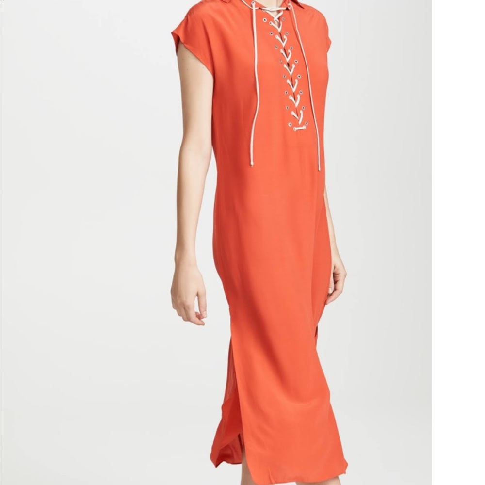 Rag & bone fire red dirdre hooded dress NWT M